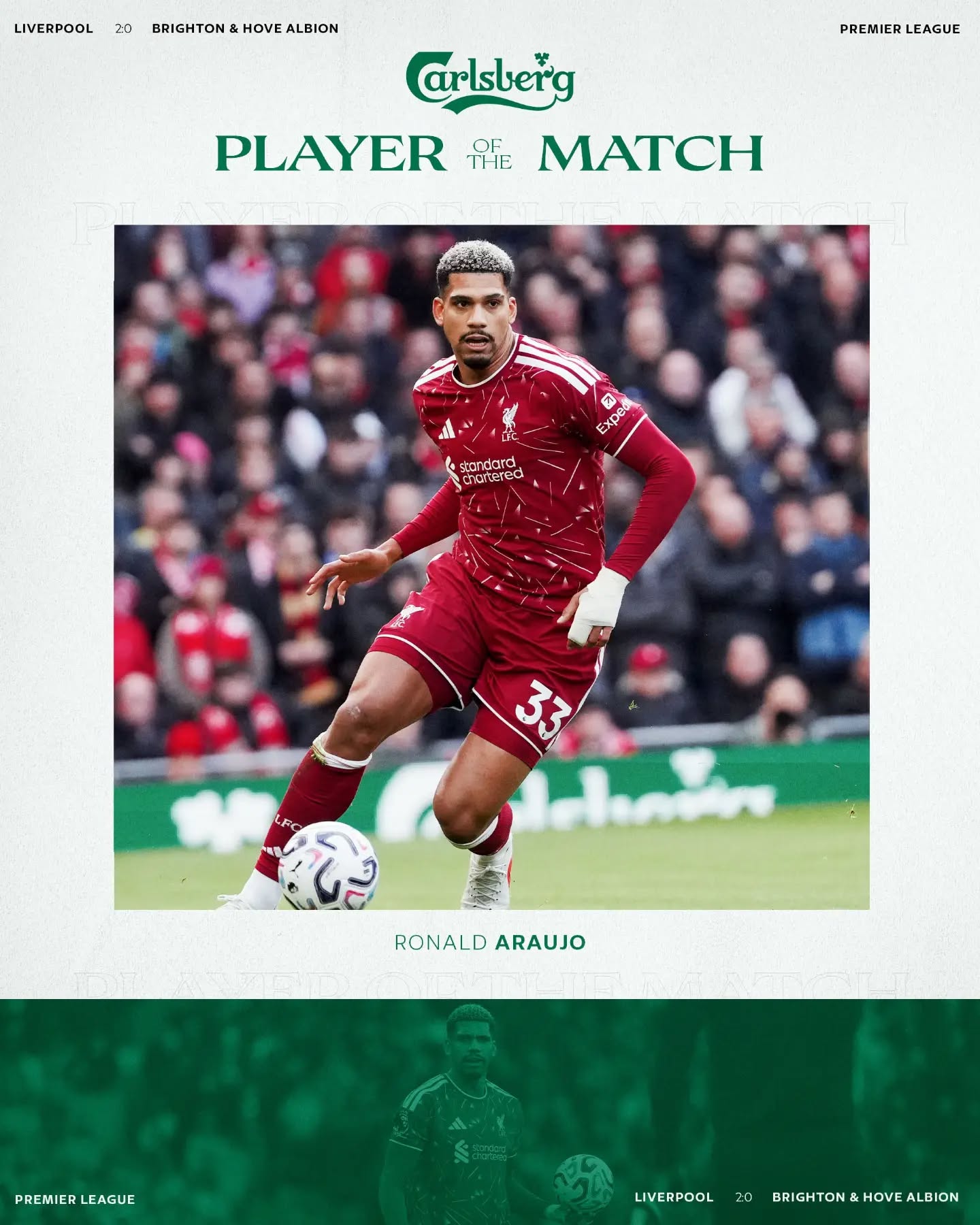Another Carlsberg Player of the Match performance from Ronald Araujo 💪