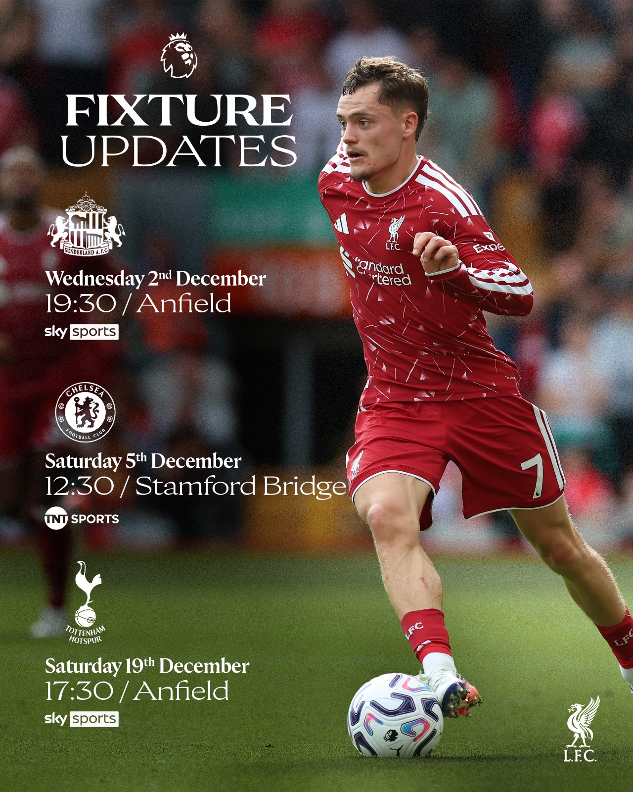Three new updates to our December fixtures ℹ️