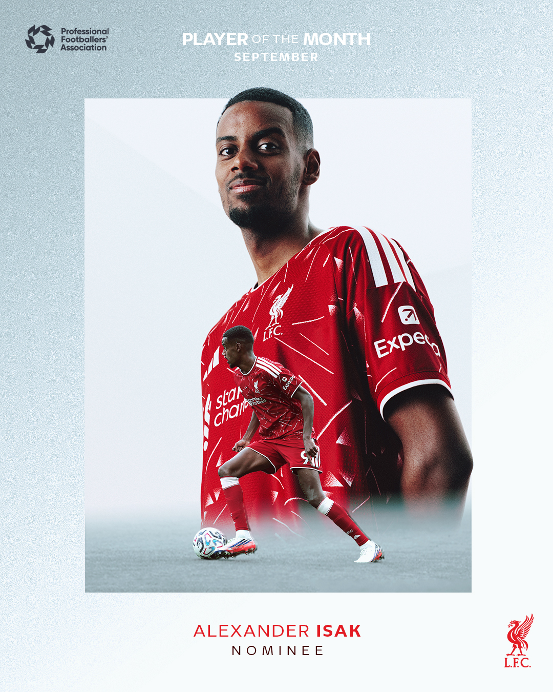 Isak and Jacquet are up for the_pfa Premier League Fans’ Player of the Month! 🔴