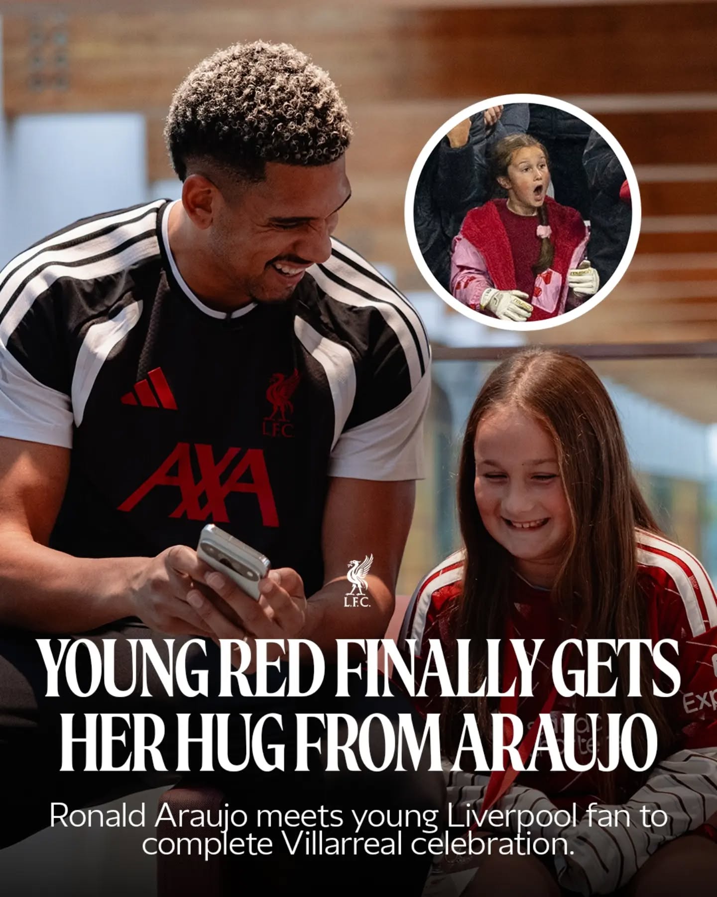 A truly magical moment ❤️ The invite 📩 Describing that moment! 😮 Araujo on target 🎯 Then into the crowd 😅 Incredible footage 🤳 Watching this on repeat 🔁 Araujo in the Anfield Road end 🏟️ Wholesome ❤️ Meeting the skipper and the boss 🙌 😱 A quick signing session ❤️ And a message from Andoni Iraola 👍 ✊ "Is this you?" 💫 More hugs to go around 🫂 Talking Ronald through the moment 🤳 ❤️