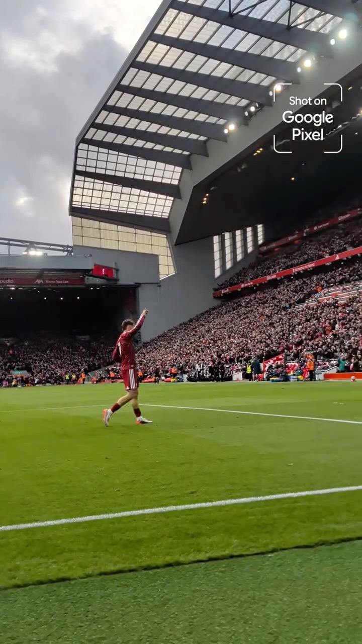 The pitchside view as the Reds open the scoring 📲 #TeamPixel