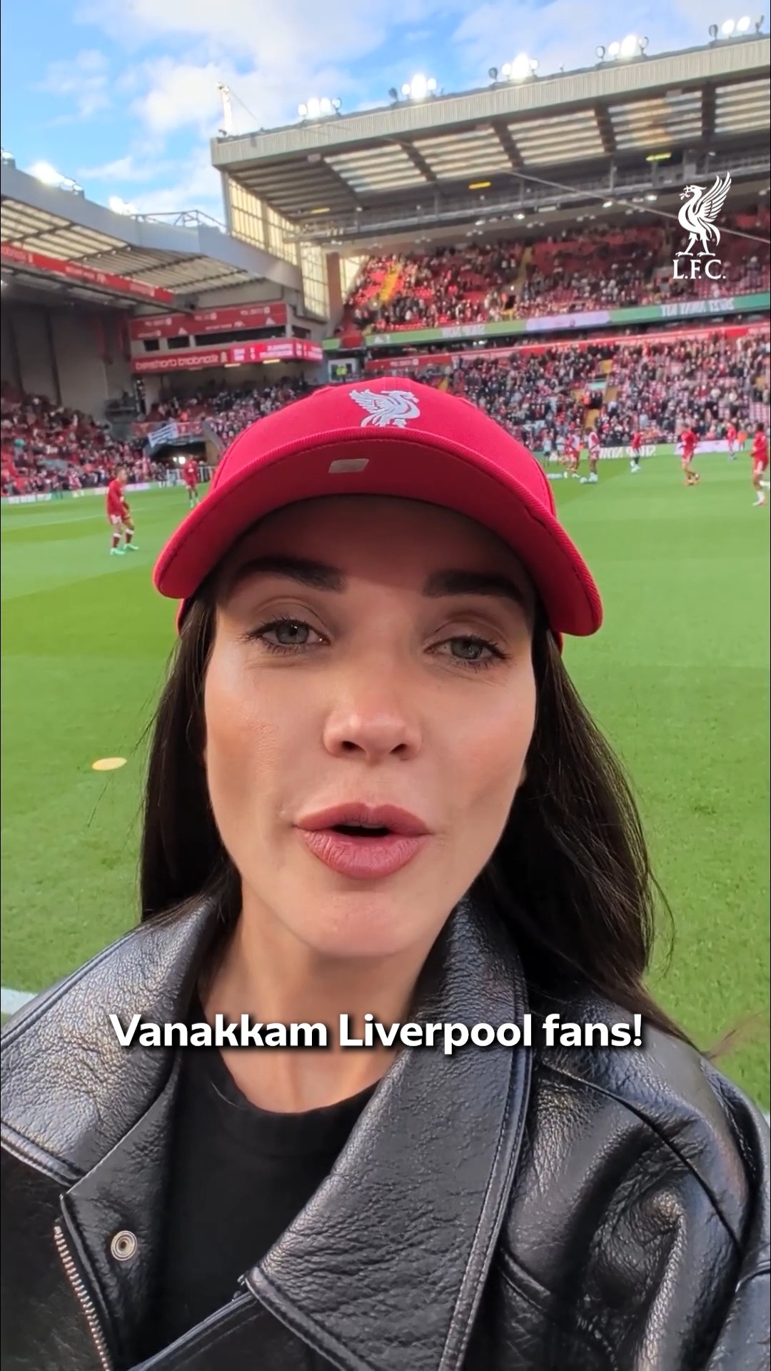 Welcome to Anfield, Amy Jackson 🤩 #LiverpoolIndia