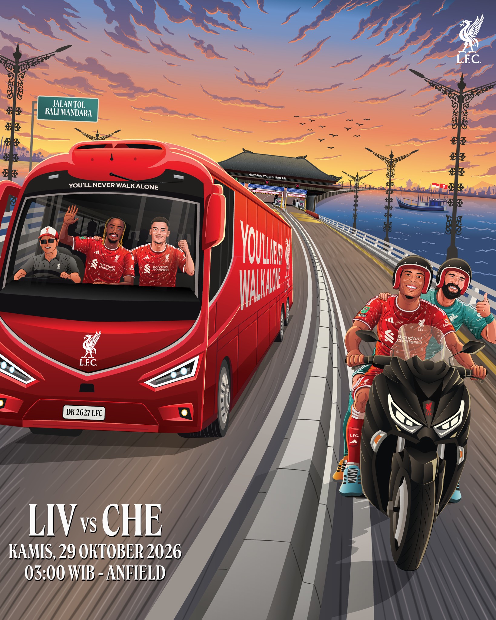 Senja sore di Pulau Bali, Lawan Chelsea, waktunya beraksi! 🔴