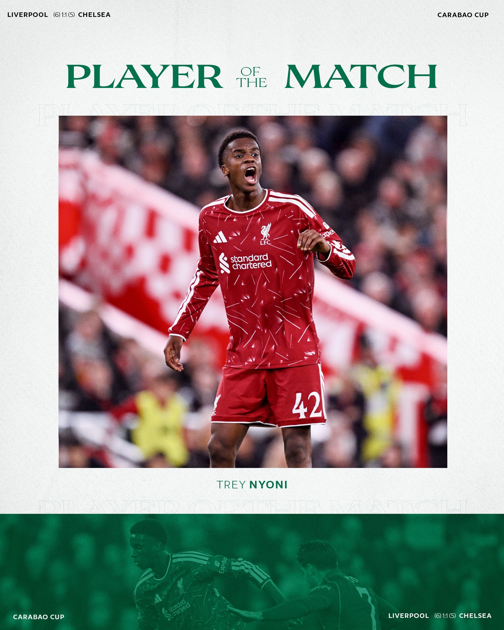 Well in, Trey 👏 Our Player of the Match 🆚 Chelsea!