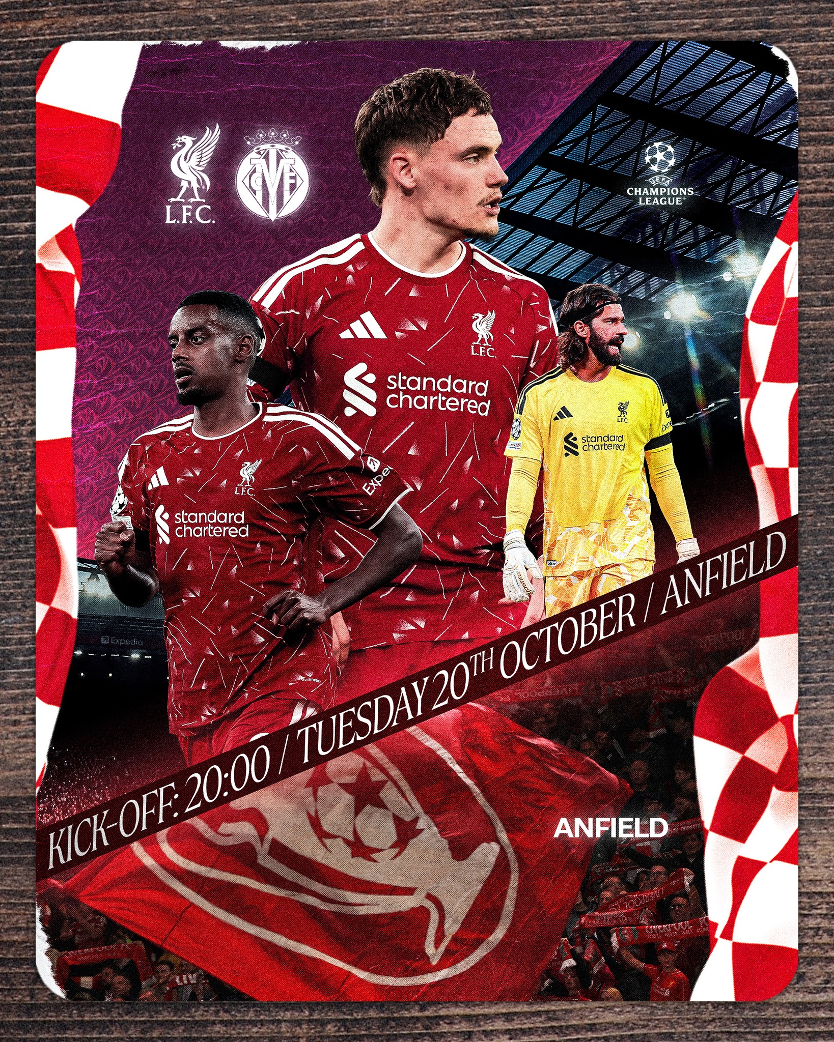 Back in #UCL action to take on Villarreal at Anfield ✨