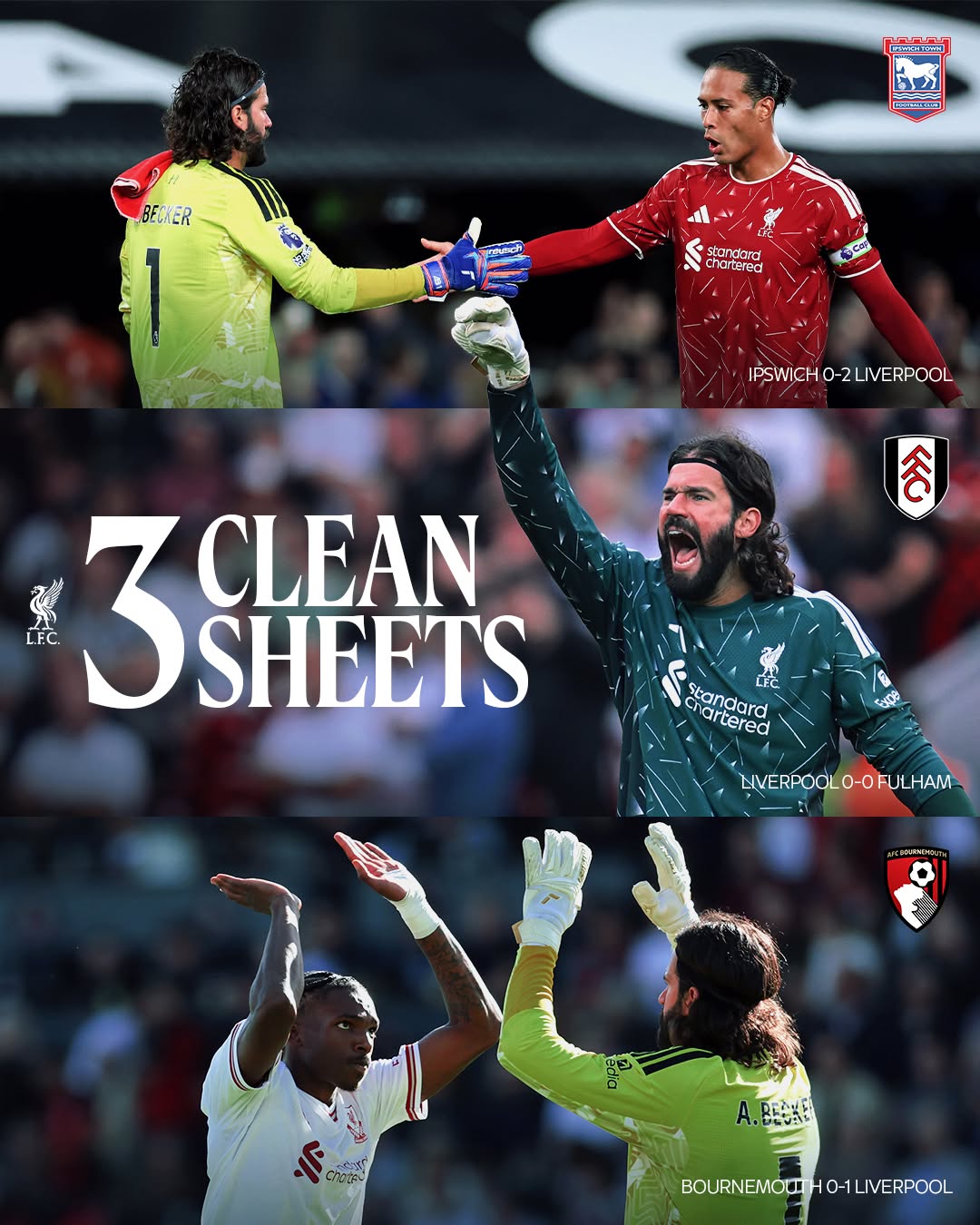 Three Premier League clean sheets in a row 👊